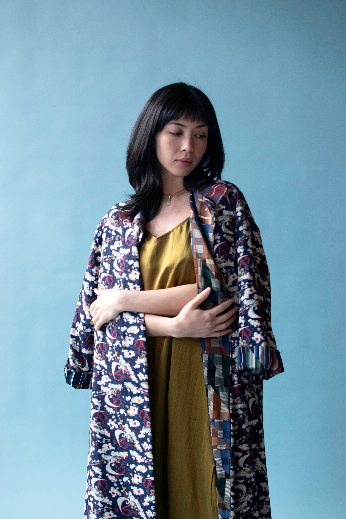 Bespoke Patchwork Tie / Celestial print Coat