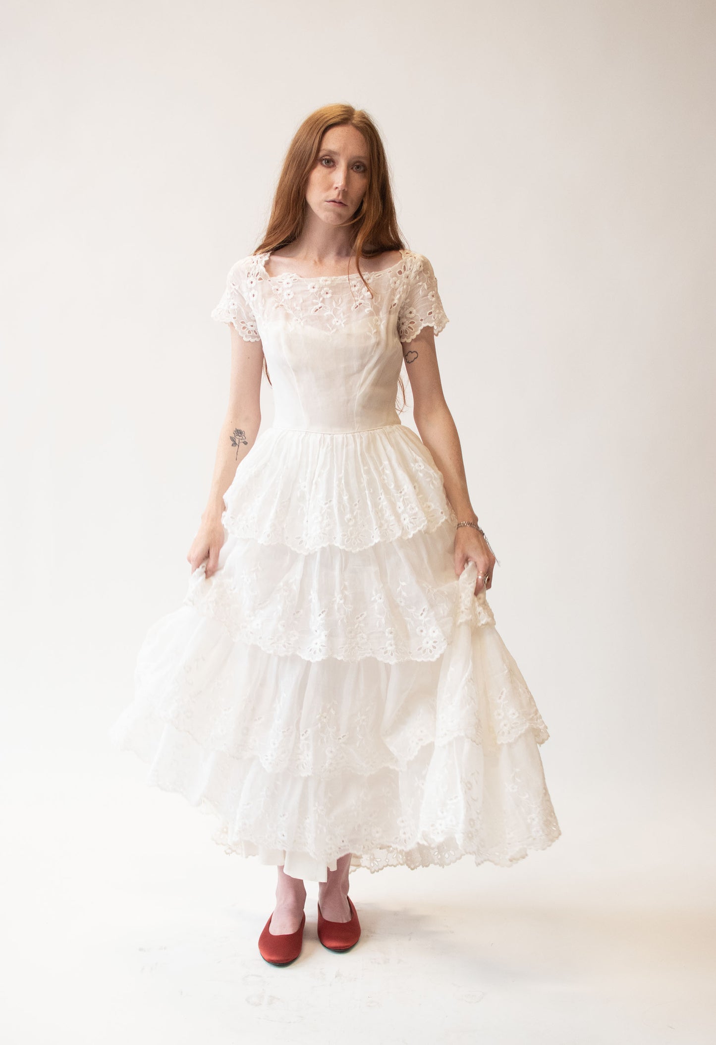 1950s Eyelet Wedding Dress