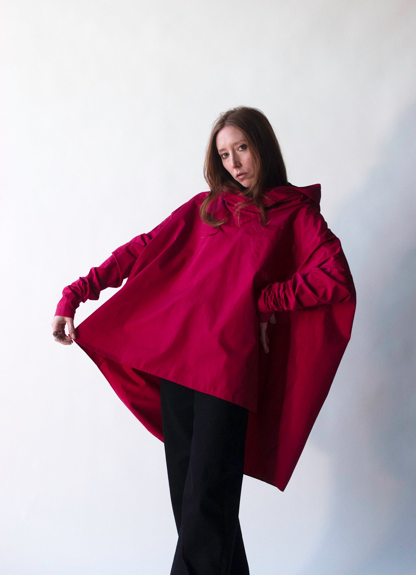 Raspberry Hooded Tunic | Romeo Gigli 1991