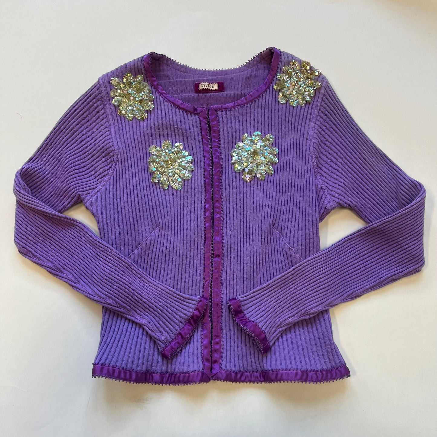 Lavender Cardigan w/ Sequins | Voyage Invest in the Original