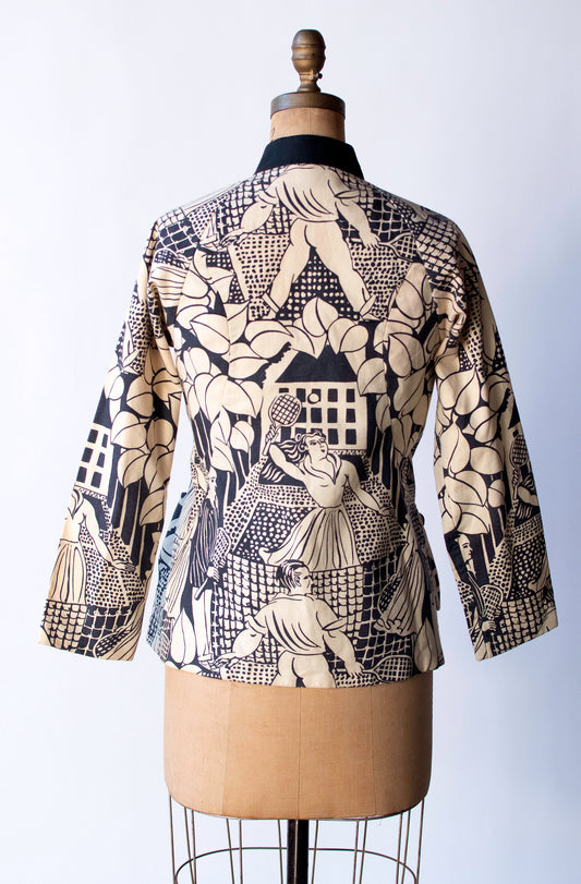 Raoul Dufy "Tenis" Print Jacket | Geoffrey Beene