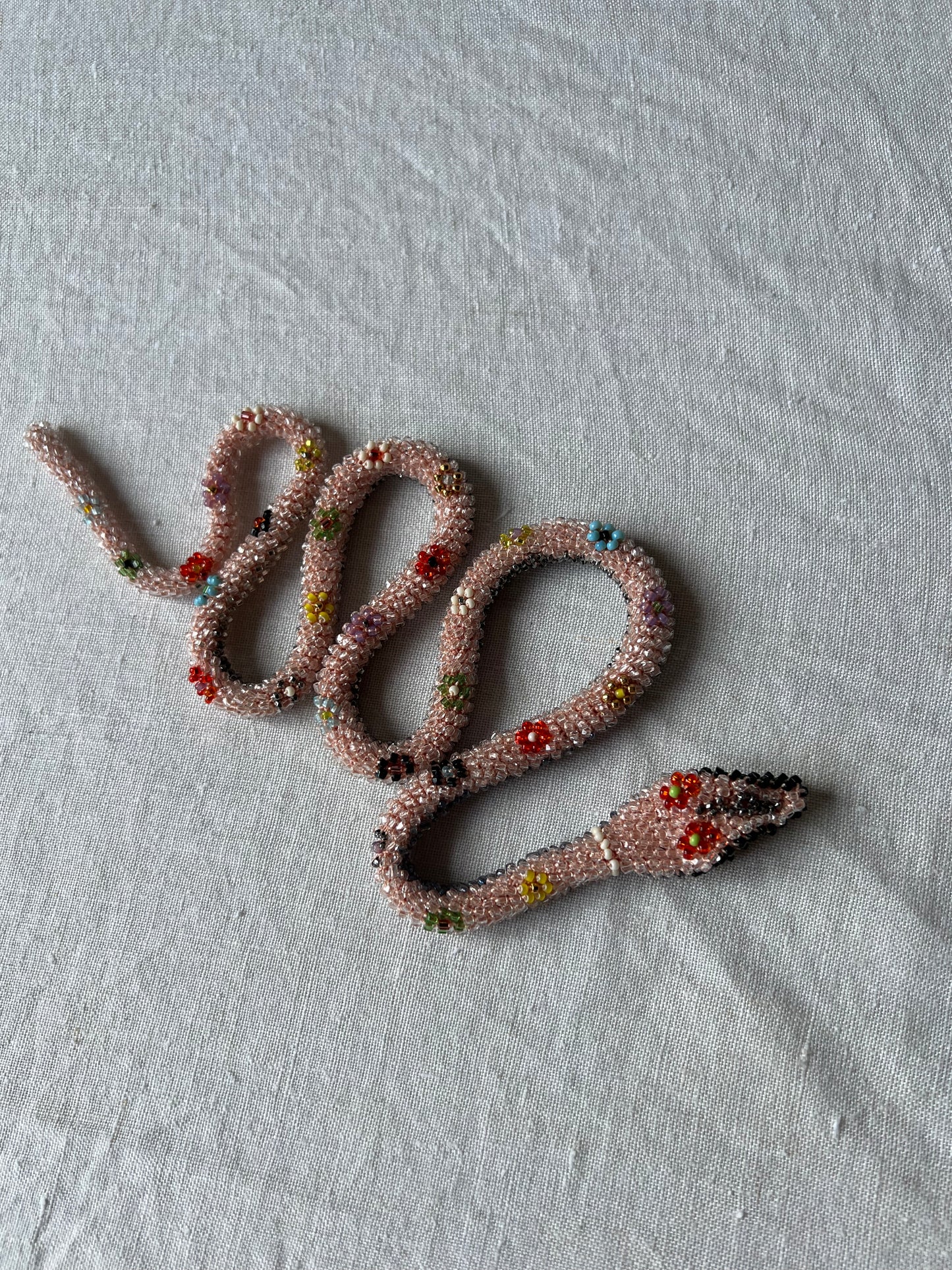 Bead Crochet Snake | Crystal Pink