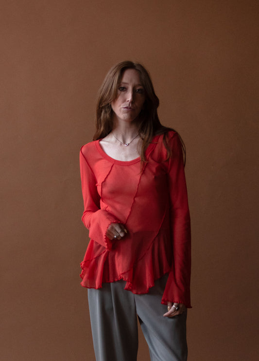 Red Mesh Top | Jean Paul Gaultier