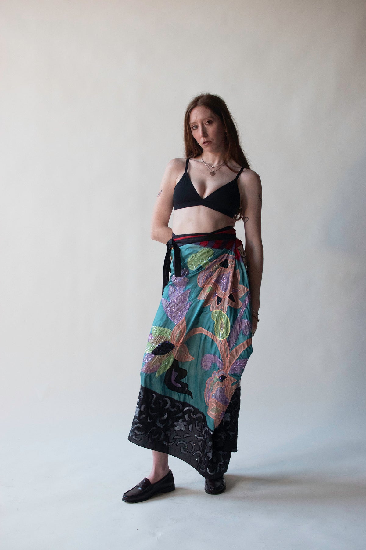 Painted Sequin Silk Wrap Skirt | Etro