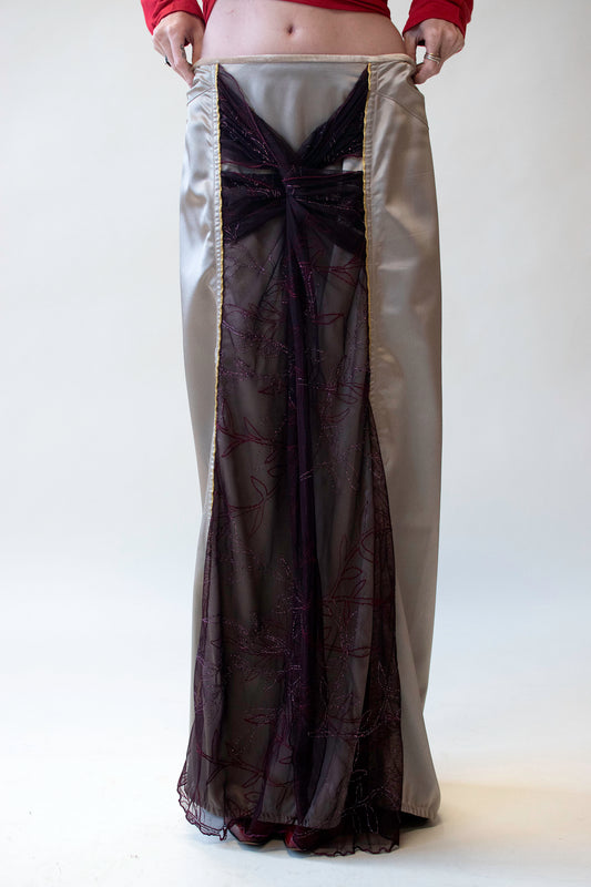 Gray Satin Skirt with Tulle Overlay | Voyage Invest in the Original