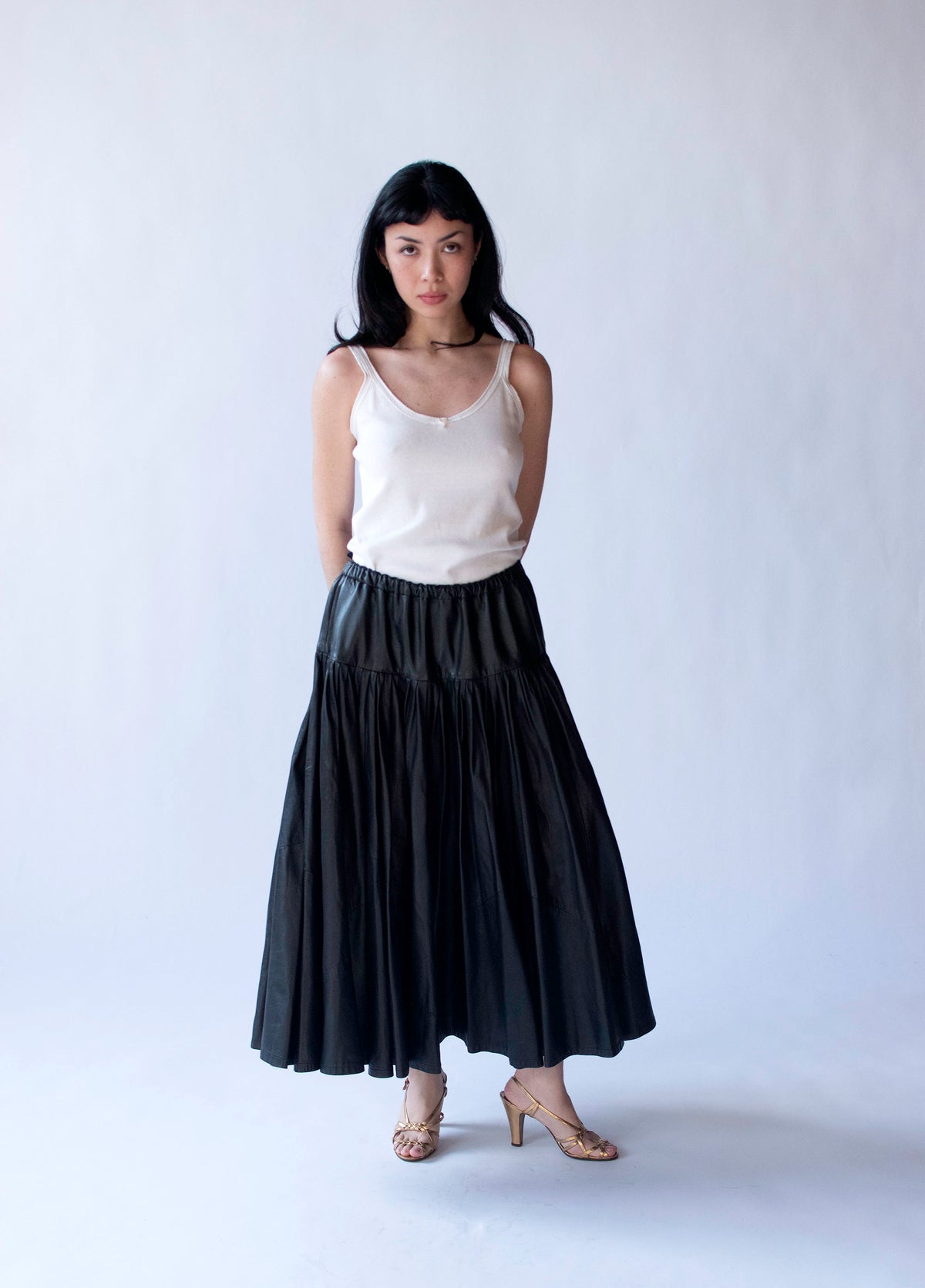 Black Leather Skirt | Norma Kamali