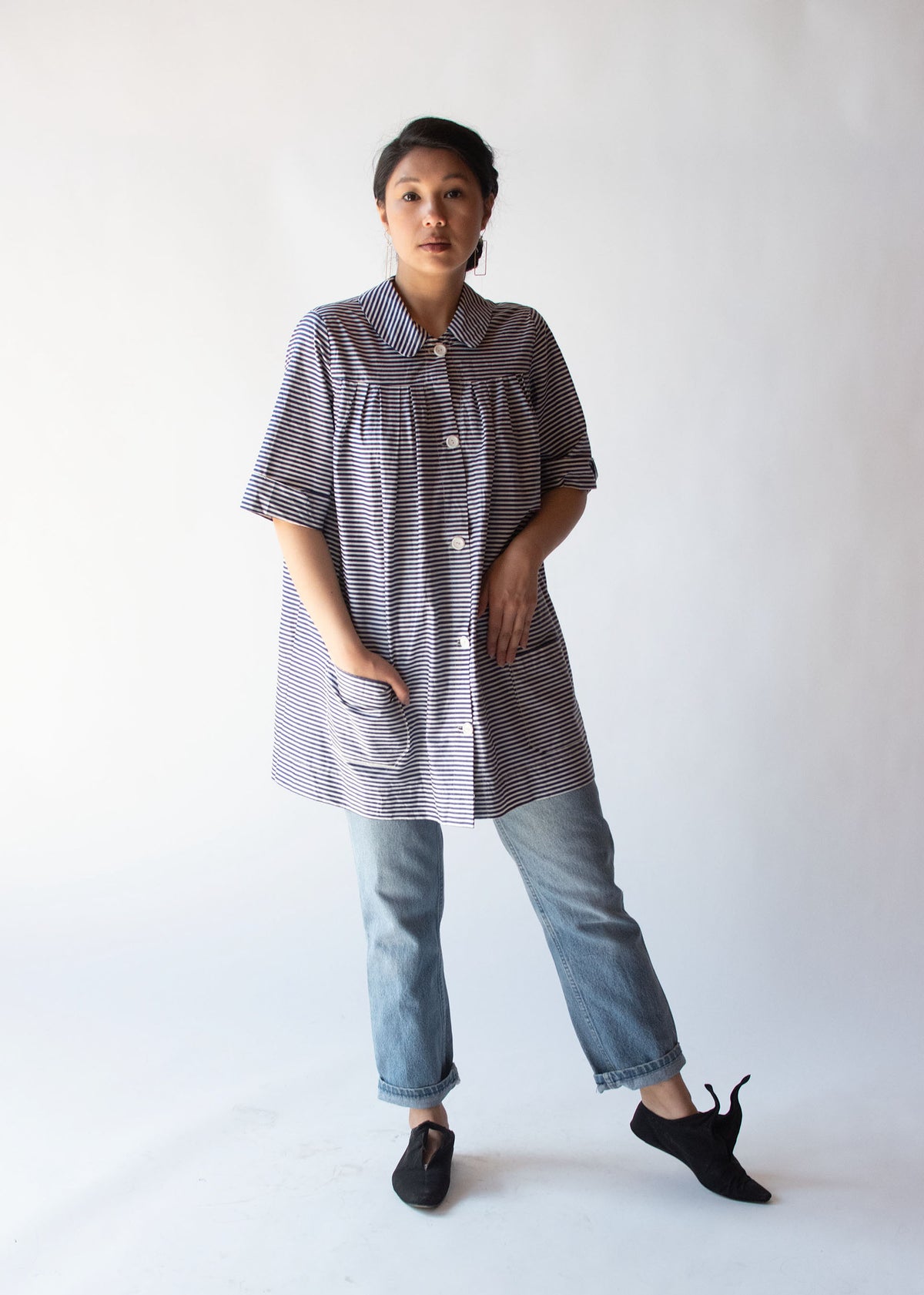 1950s Striped Smock
