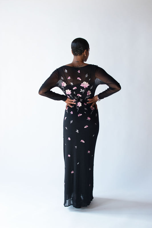 1990s Embroidered Mesh Dress | Vivienne Tam