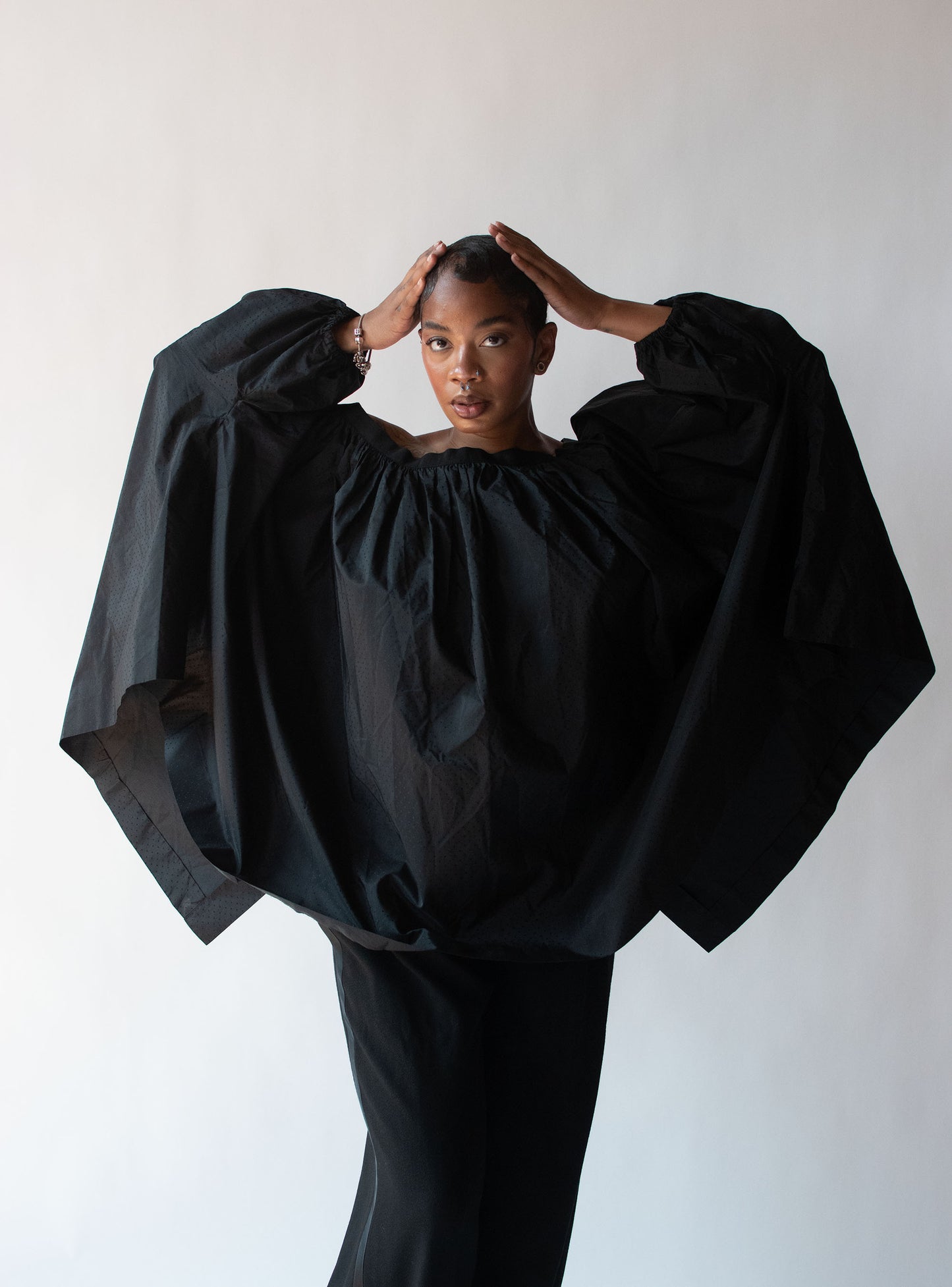 1990s Open Back Off the Shoulder Silk Blouse | Isaac Mizrahi