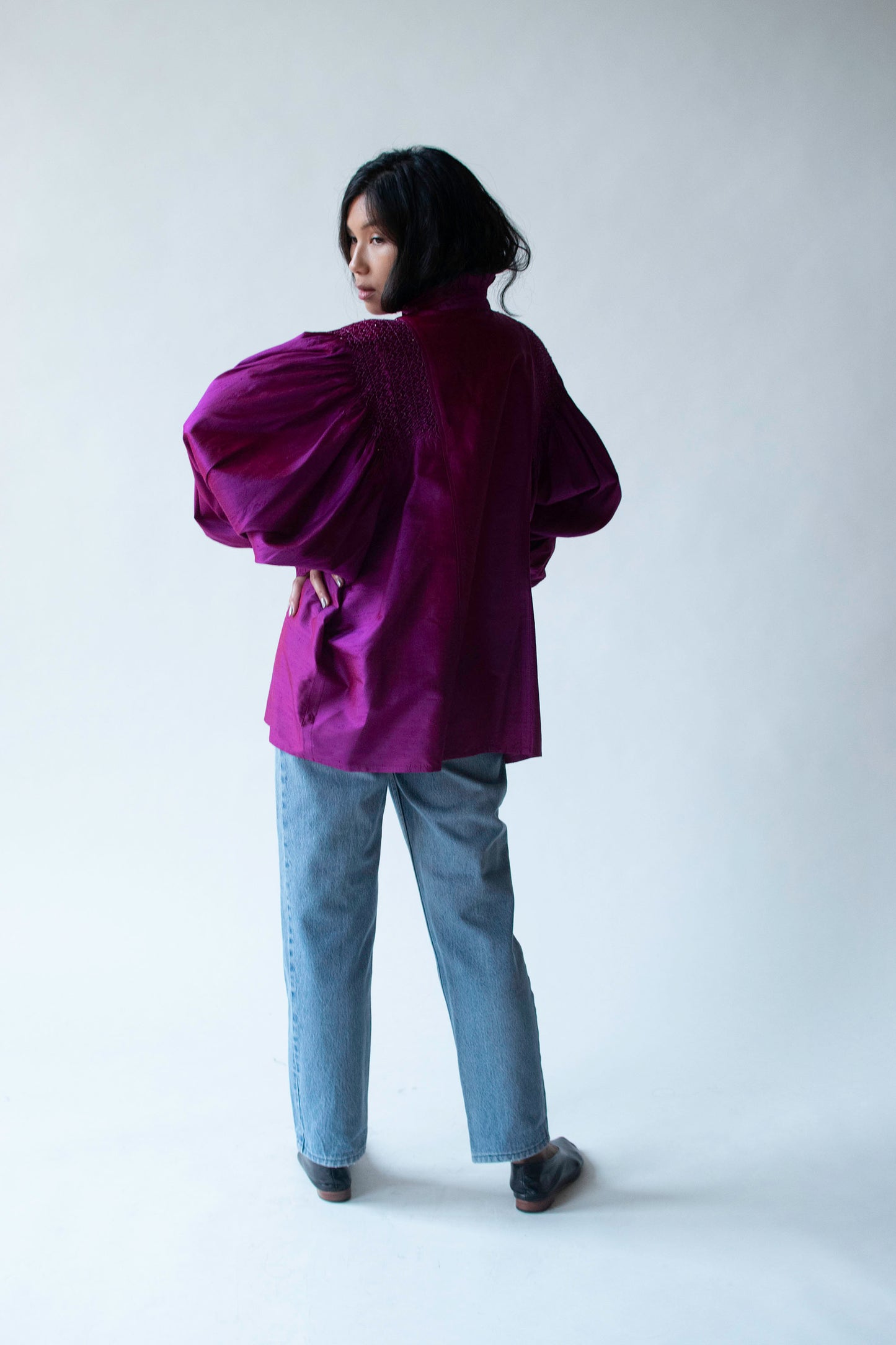 Smocked Silk Blouse | Julian Akers-Douglas