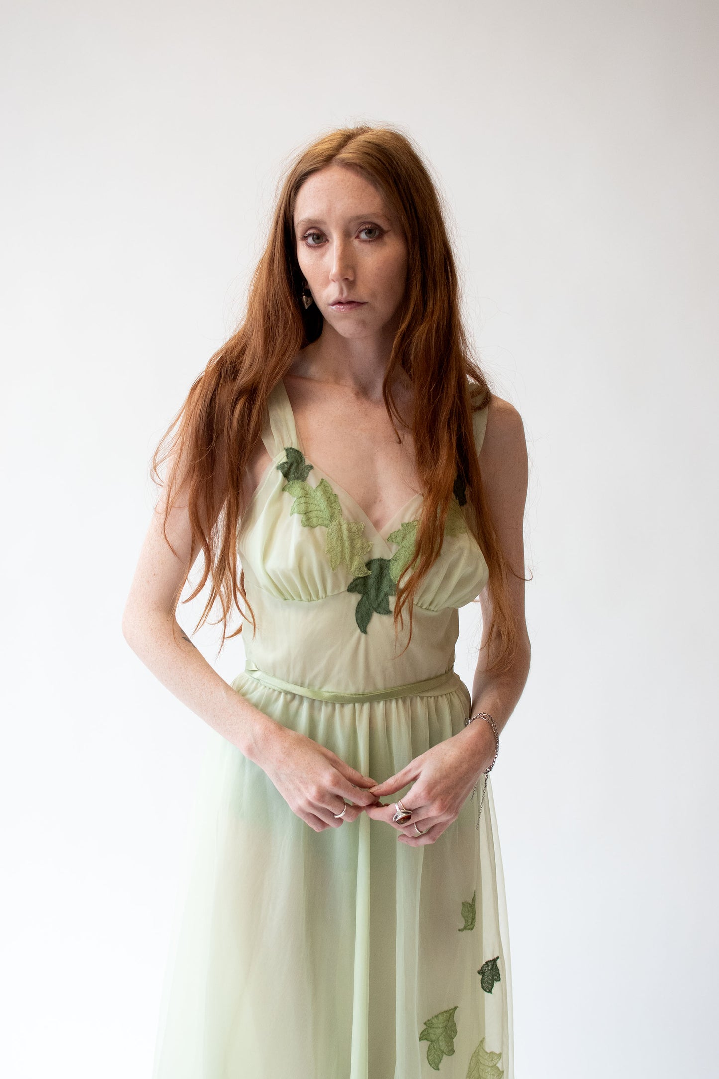 1950s Leaf Applique Nightgown