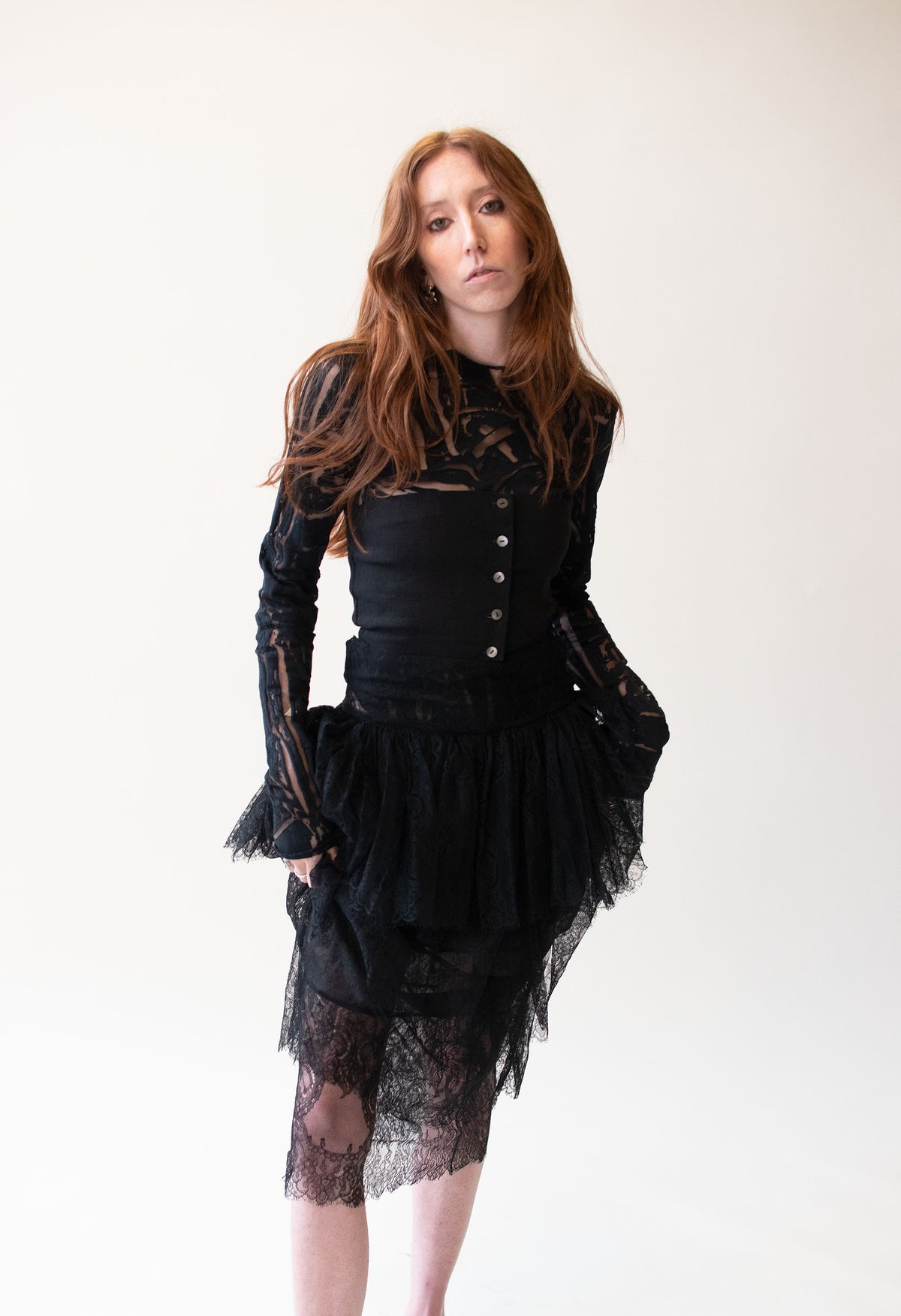 Black Lace Skirt | Romeo Gigli AW 1987