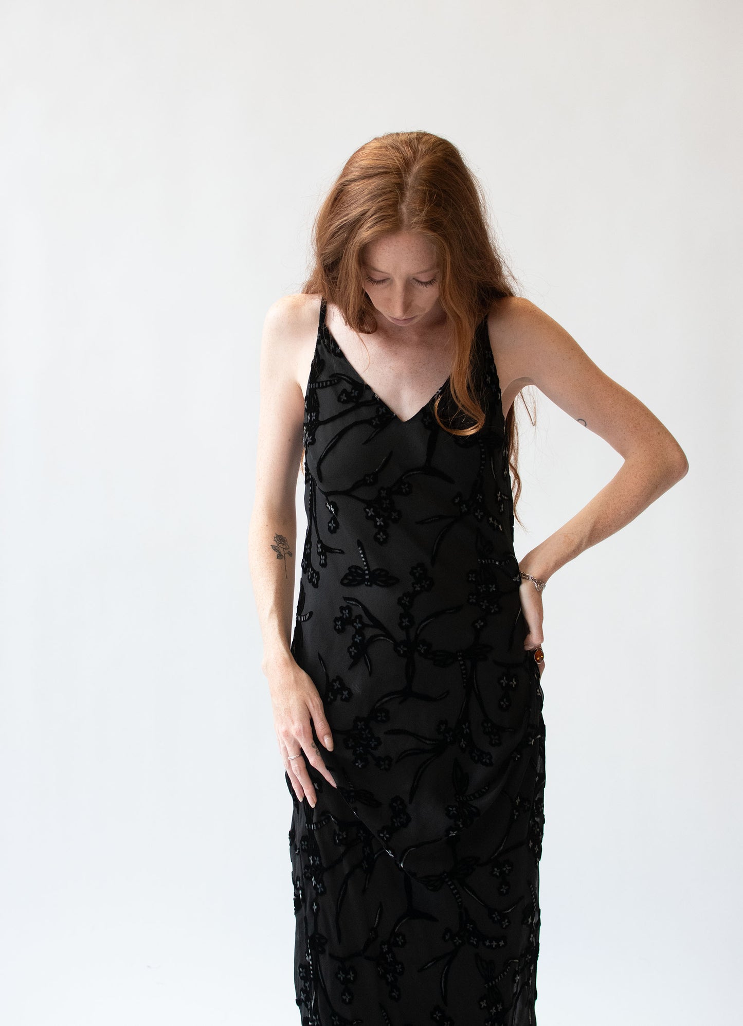 1990s Bias Cut Devore Dress