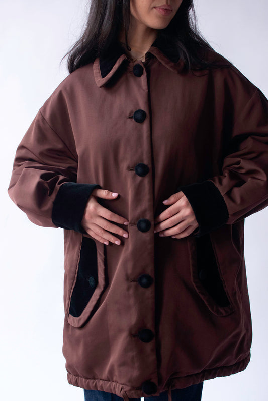 Velvet Trim Coat | Moschino Cheap & Chic