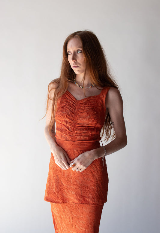 1930s Orange lamé Gown