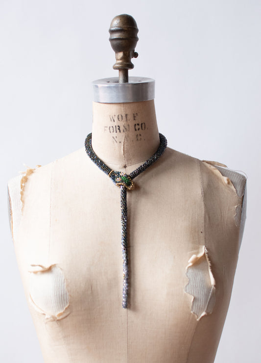 Bead Crochet Snake | Reversible Blue & Green