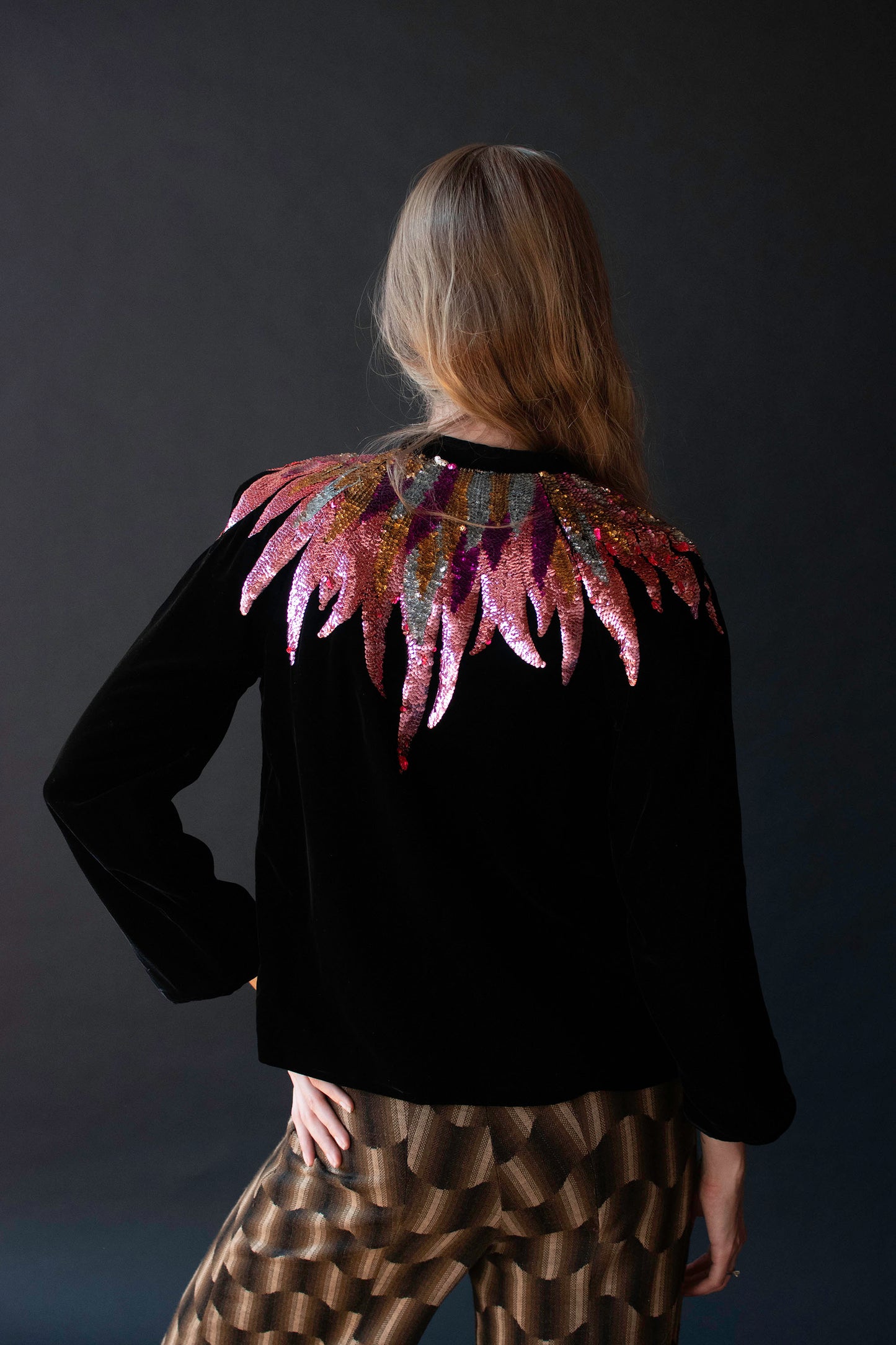 Velvet Jacket with Sequin Collar | Stephen Burrows