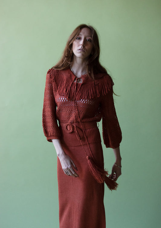 1930s Rust Knit Set