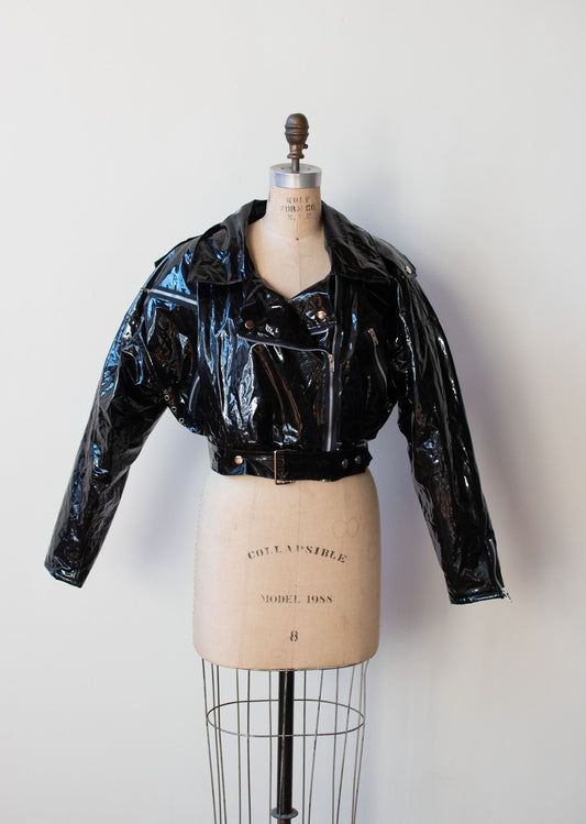 1980s Black Vinyl Motorcycle Jacket | Ken Sporn