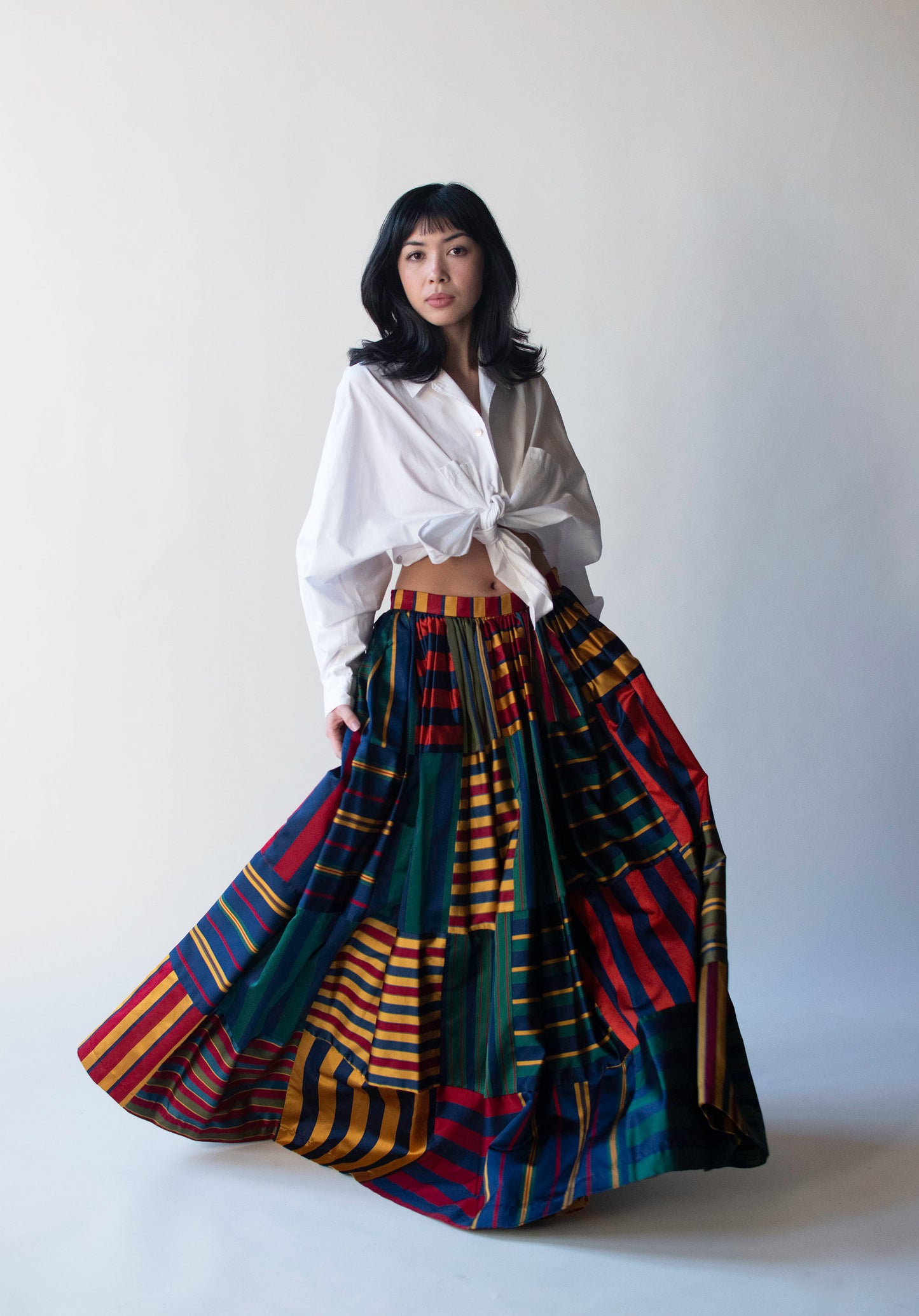 Striped Silk Skirt | Todd Oldham