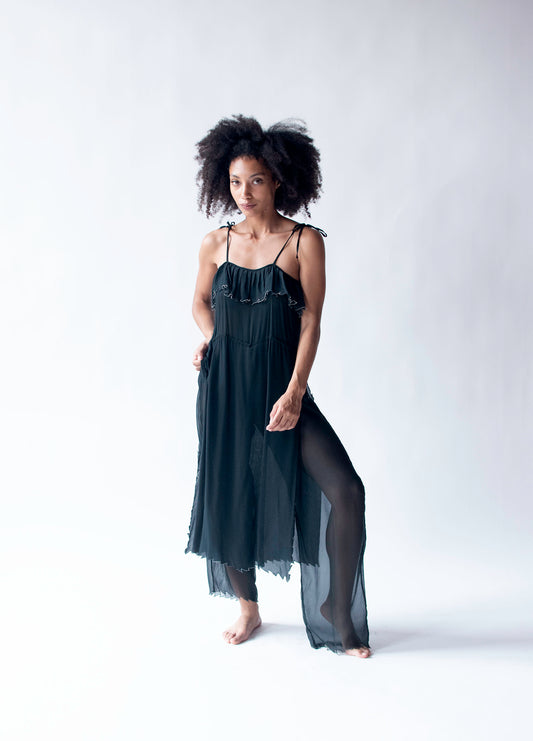 1970s Chiffon Jumpsuit | Betty Jackson for Quorum