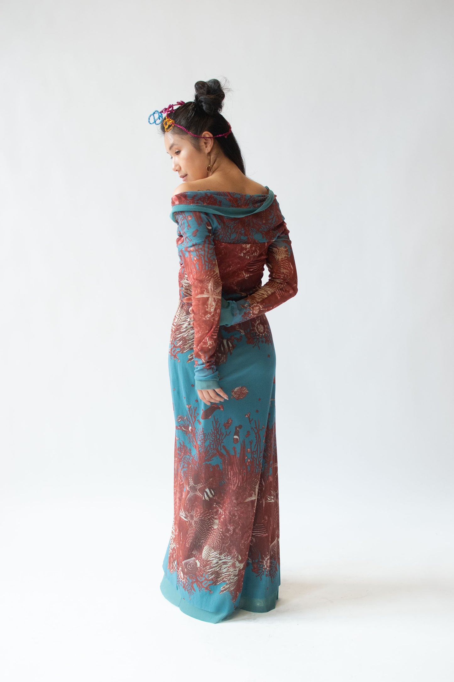 1990s Sea Life Print Mesh Dress | Jean Paul Gaultier