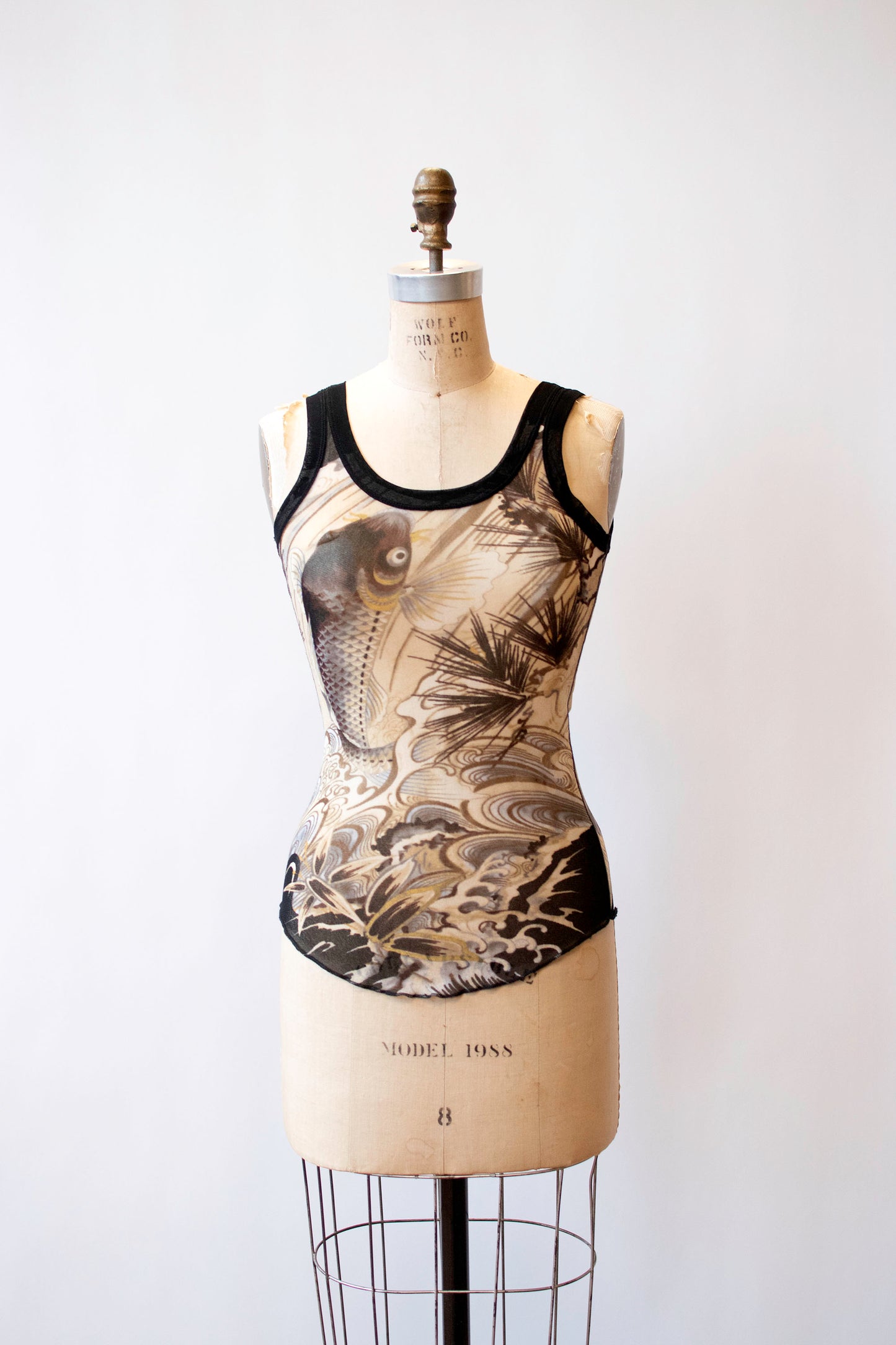 Koi Fish Print Mesh Tank | Jean Paul Gaultier