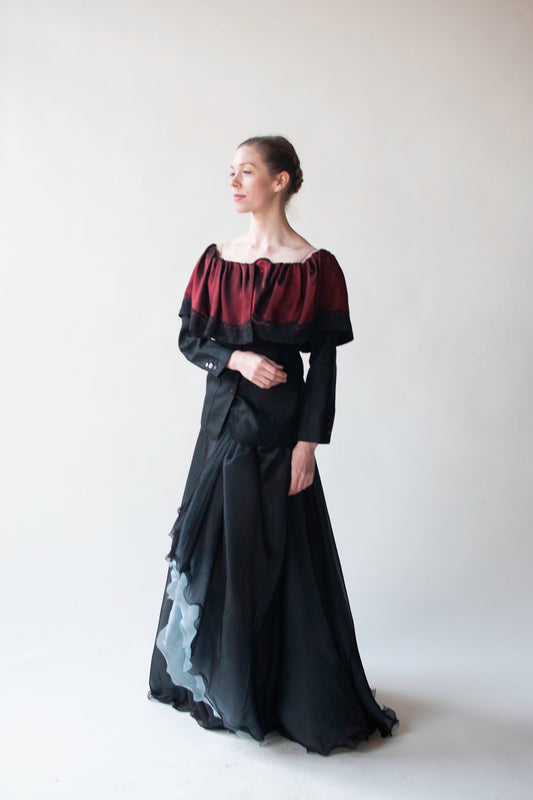 Black Linen Blazer w Taffeta Collar | Jean Paul Gaultier