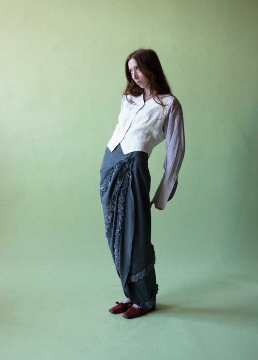 Ruffled Gray Skirt | Romeo Gigli