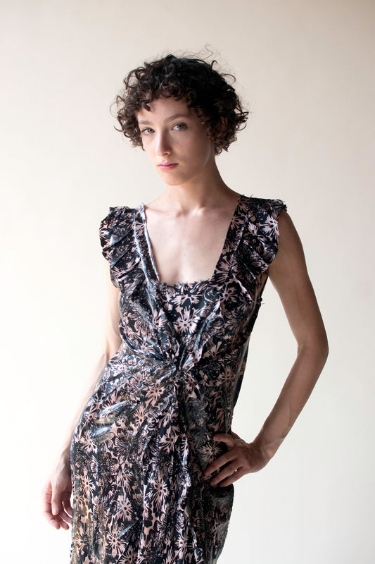 Latex coated silk dress