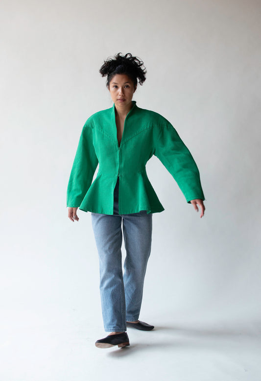 1980s Green Faille Jacket | Jacques Molko