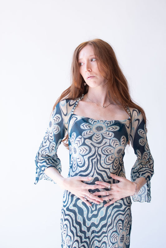 1970s Printed Chiffon Dress | Mysa