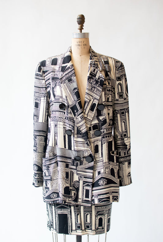 Architectural Print Blazer | Genny