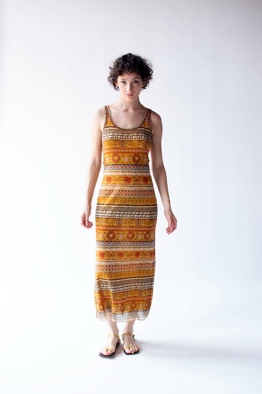 Jewel Print Mesh Dress| Jean Paul Gaultier