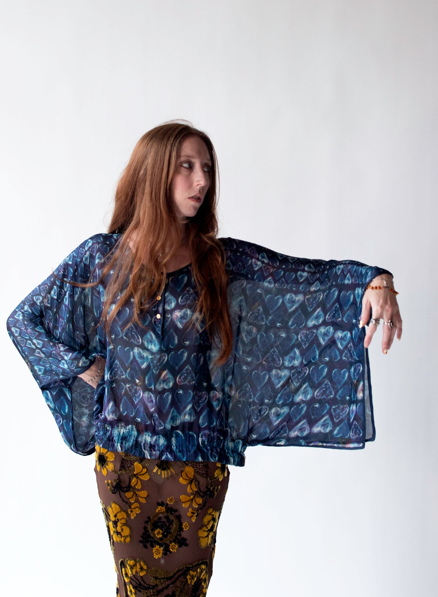 Silk Heart Print Top | Roberto Cavalli