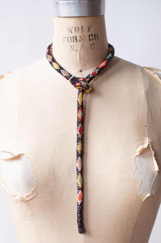 Bead Crochet Snake | Oil Slick Multi Color Diamond