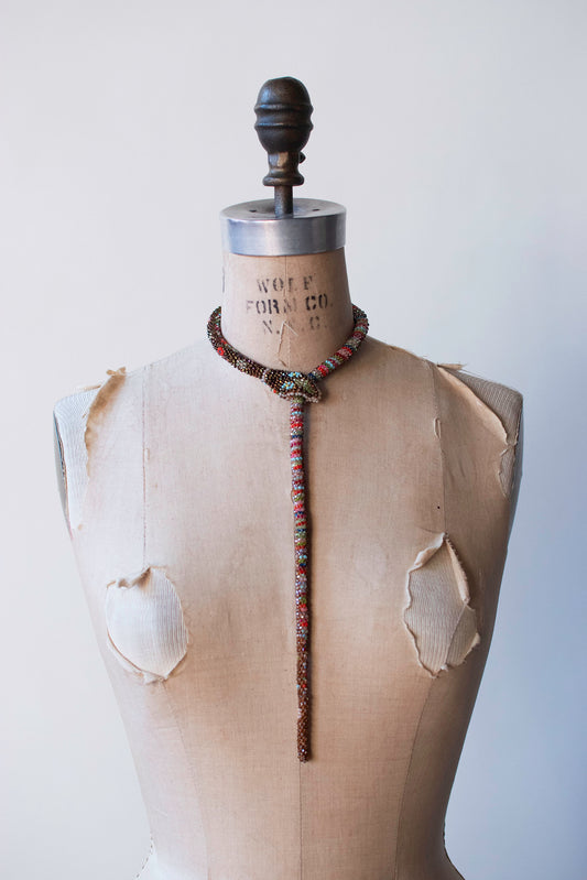 Bead Crochet Snake | Rainbow Flower