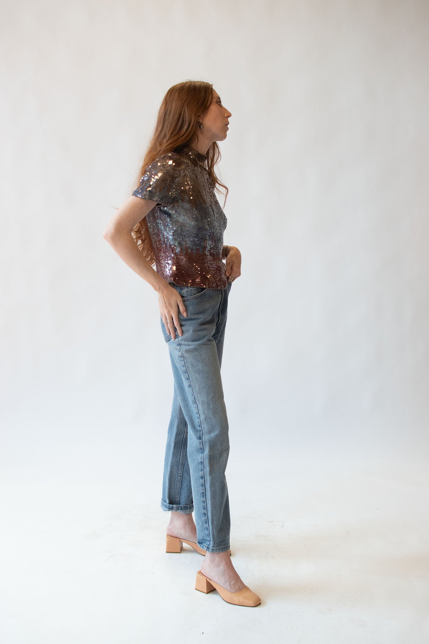 1980s Ombre Sequin Top | Halston