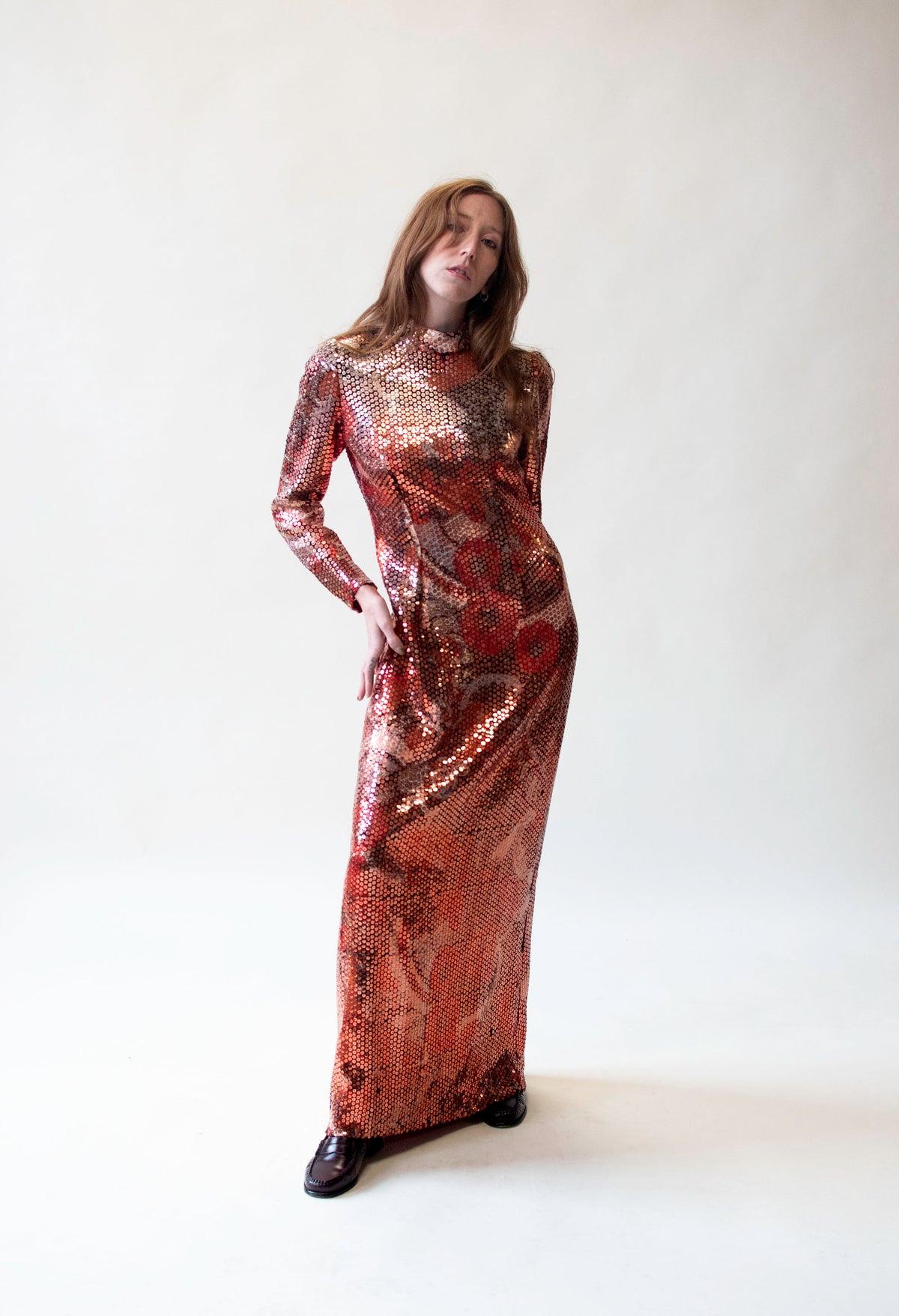 1970s Red Sequin dress