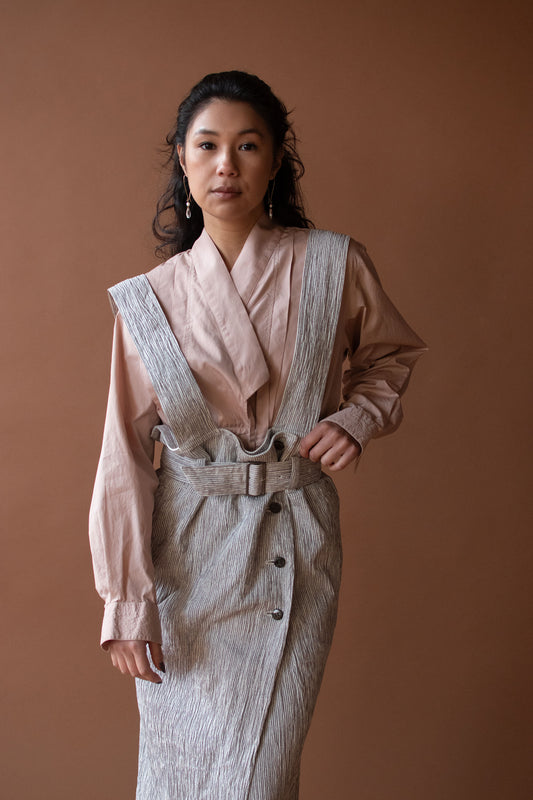 Striped Suspender Skirt | Plantation Issey Miyake