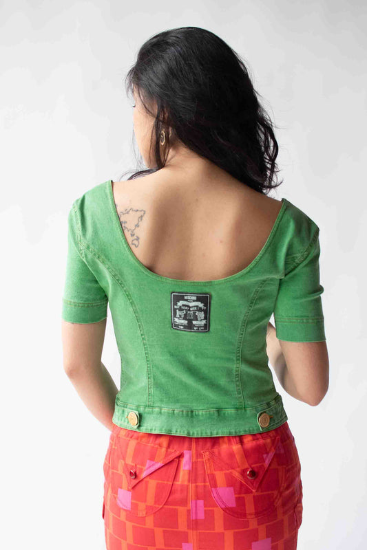 1990s Green Denim Shirt | Moschino Jeans