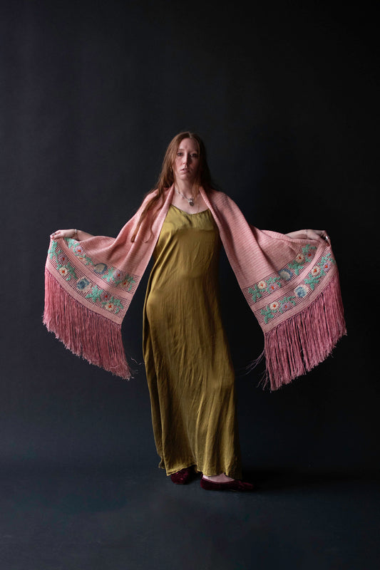 1920s Crochet Fringe Shawl