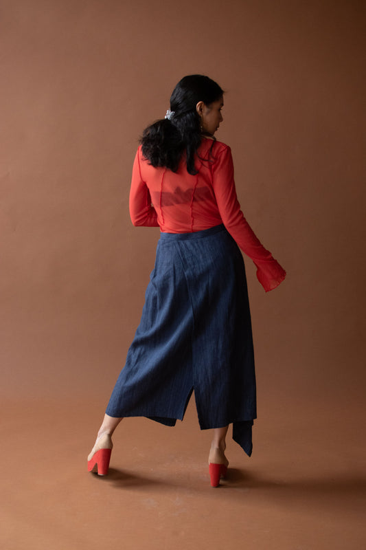 1990s Indigo Skirt | Issey Miyake