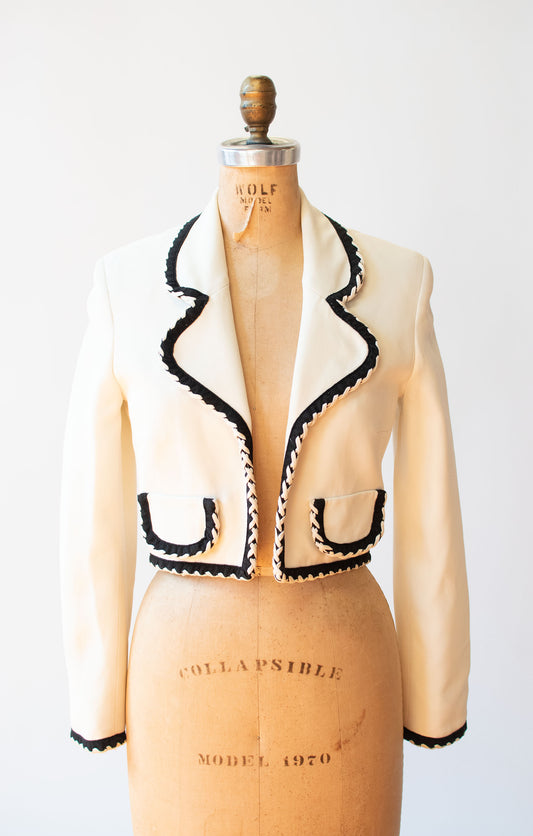 Whipstich trim Cropped Jacket | Moschino Cheap & Chic