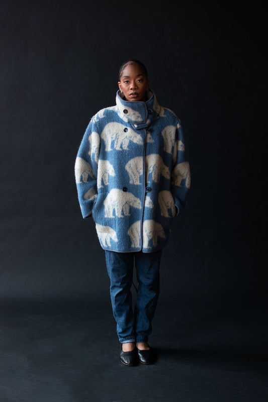 Polar Bear Print Coat | Lillunn