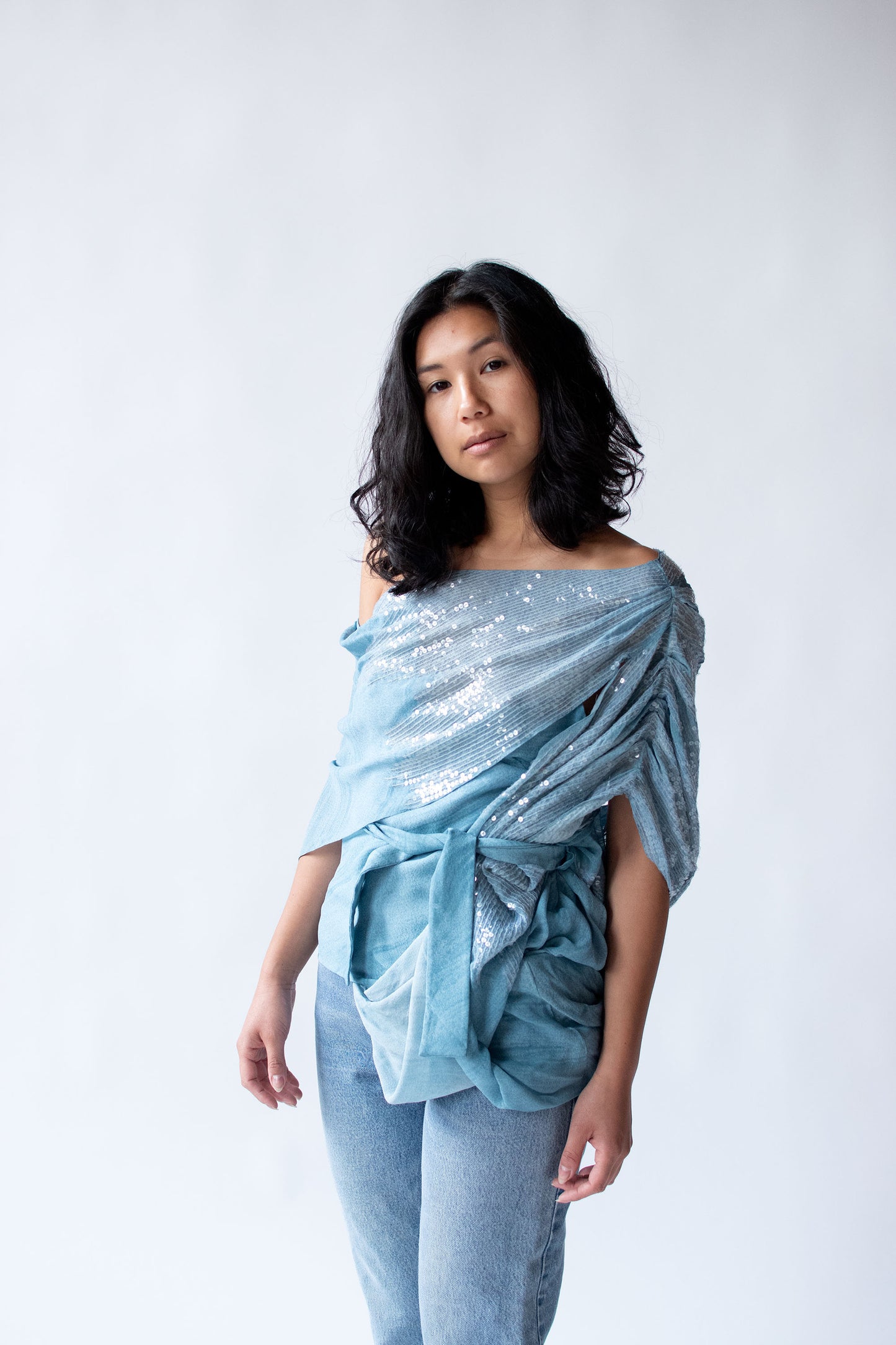 Blue Silk Top | John Galliano