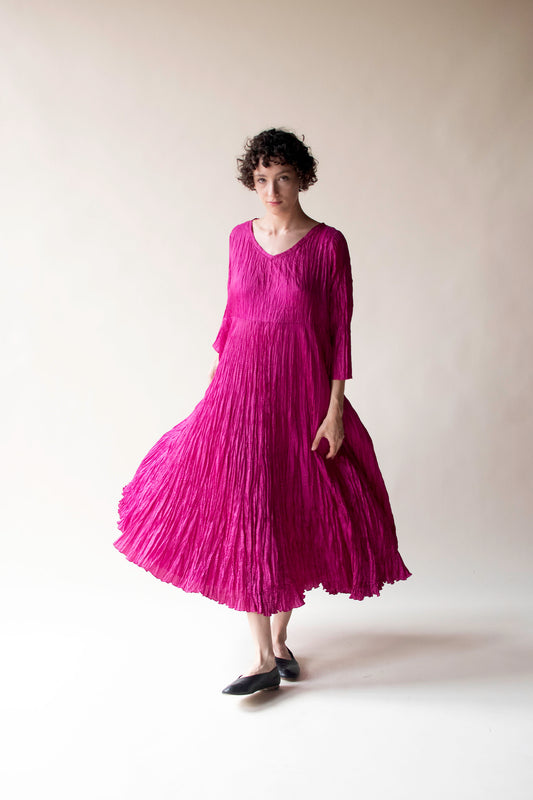 Magenta Plisse Dress | Ray Harris