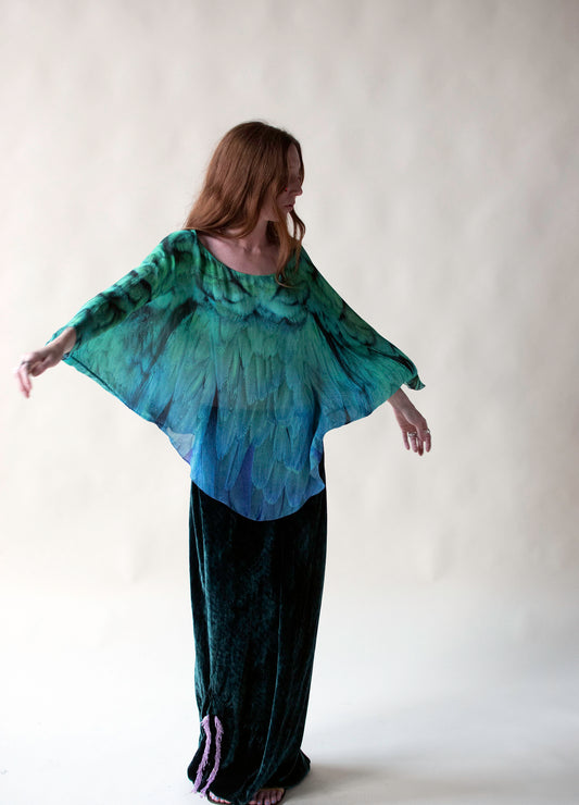 Feather Print Silk Tunic | Roberto Cavalli