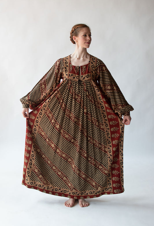 1970s Block Print Dress