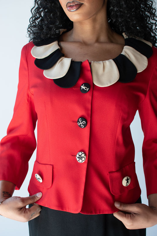 Petal Collar Red Jacket | Moschino Cheap & Chic